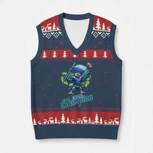 Pacific Northwest 2026 Champion V-Neck Knit Sweater Vest Football Fan Gift TS12 Navy Red Print Your Wear