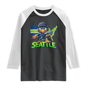 Seattle Fan Pride Raglan Shirt Gift For Sports Lover TS12 Black White Print Your Wear