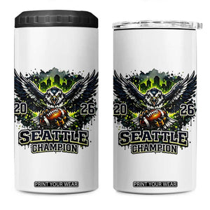 2026 Champion 4 in 1 Can Cooler Tumbler Gift For Seattle Sports Fans TS12 One Size: 16 oz White Print Your Wear