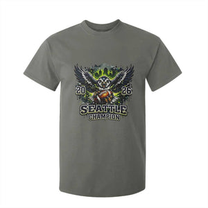 2026 Champion T Shirt For Kid Gift For Seattle Sports Fans TS12 Military Green Print Your Wear