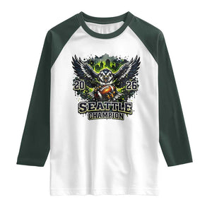 2026 Champion Raglan Shirt Gift For Seattle Sports Fans TS12 White Dark Forest Green Print Your Wear