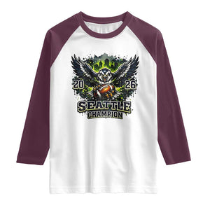 2026 Champion Raglan Shirt Gift For Seattle Sports Fans TS12 White Maroon Print Your Wear