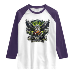 2026 Champion Raglan Shirt Gift For Seattle Sports Fans TS12 White Purple Print Your Wear