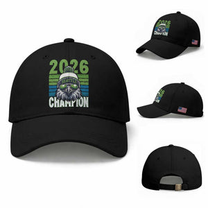 2026 Champion Seattle Baseball Cap 12s Fan Pride TS12 Baseball Cap Universal Fit Black Print Your Wear