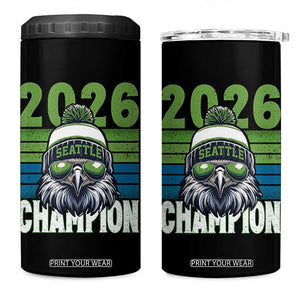 2026 Champion Seattle 4 in 1 Can Cooler Tumbler 12s Fan Pride TS12 One Size: 16 oz Black Print Your Wear