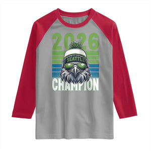 2026 Champion Seattle Raglan Shirt 12s Fan Pride TS12 Sport Gray Red Print Your Wear