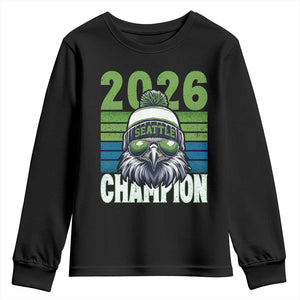 2026 Champion Seattle Youth Sweatshirt 12s Fan Pride TS12 Black Print Your Wear