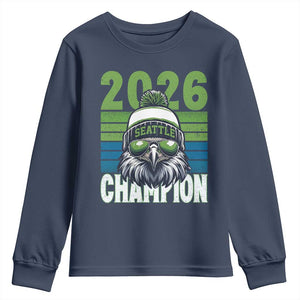 2026 Champion Seattle Youth Sweatshirt 12s Fan Pride TS12 Navy Print Your Wear