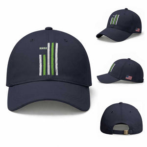 SEA12LE Champion Football Fan Gift Baseball Cap Blue Green Pride TS12 Baseball Cap Universal Fit Navy Print Your Wear