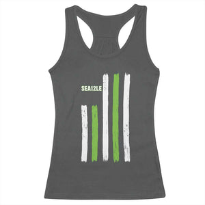 SEA12LE Champion Football Fan Gift Racerback Tank Top Blue Green Pride TS12 Dark Heather Print Your Wear