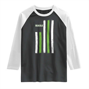 SEA12LE Champion Football Fan Gift Raglan Shirt Blue Green Pride TS12 Black White Print Your Wear