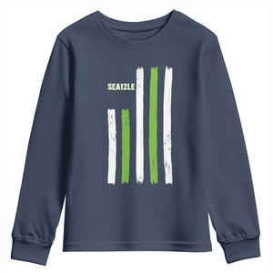 SEA12LE Champion Football Fan Gift Youth Sweatshirt Blue Green Pride TS12 Navy Print Your Wear