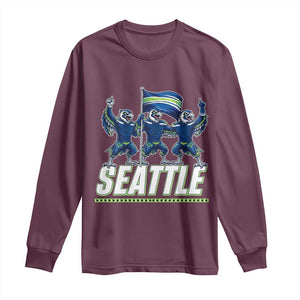 Seattle Fan Pride Victory Celebration Long Sleeve Shirt Gift For Sports Lovers TS12 Maroon Print Your Wear