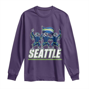 Seattle Fan Pride Victory Celebration Long Sleeve Shirt Gift For Sports Lovers TS12 Purple Print Your Wear