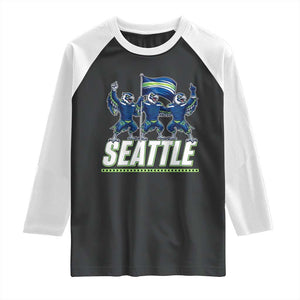 Seattle Fan Pride Victory Celebration Raglan Shirt Gift For Sports Lovers TS12 Black White Print Your Wear