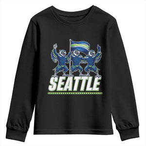 Seattle Fan Pride Victory Celebration Youth Sweatshirt Gift For Sports Lovers TS12 Black Print Your Wear