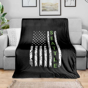 Seattle With American Flag Fan Pride Throw Blanket Gift For Sports Lovers TS12 Print Your Wear