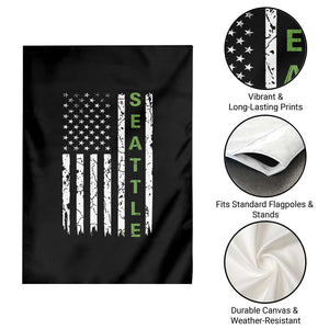 Seattle With American Flag Fan Pride Garden Flag Gift For Sports Lovers TS12 Print Your Wear