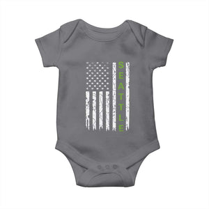 Seattle With American Flag Fan Pride Baby Onesie Gift For Sports Lovers TS12 Charcoal Print Your Wear