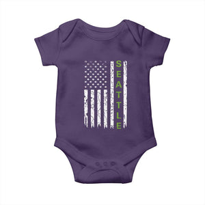 Seattle With American Flag Fan Pride Baby Onesie Gift For Sports Lovers TS12 Purple Print Your Wear
