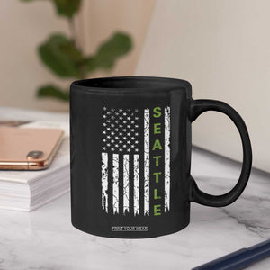 Seattle With American Flag Fan Pride Coffee Mug Gift For Sports Lovers TS12 Print Your Wear