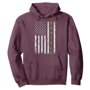 Seattle With American Flag Fan Pride Hoodie Gift For Sports Lovers TS12 Maroon Print Your Wear