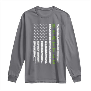 Seattle With American Flag Fan Pride Long Sleeve Shirt Gift For Sports Lovers TS12 Charcoal Print Your Wear