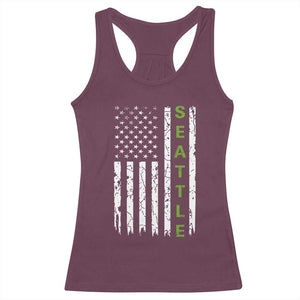 Seattle With American Flag Fan Pride Racerback Tank Top Gift For Sports Lovers TS12 Maroon Print Your Wear