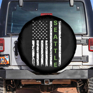 Seattle With American Flag Fan Pride Spare Tire Cover Gift For Sports Lovers TS12 No hole Black Print Your Wear