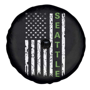 Seattle With American Flag Fan Pride Spare Tire Cover Gift For Sports Lovers TS12 Print Your Wear