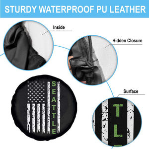 Seattle With American Flag Fan Pride Spare Tire Cover Gift For Sports Lovers TS12 Print Your Wear