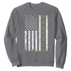 Seattle With American Flag Fan Pride Sweatshirt Gift For Sports Lovers TS12 Charcoal Print Your Wear