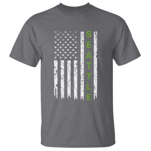 Seattle With American Flag Fan Pride T Shirt Gift For Sports Lovers TS12 Charcoal Print Your Wear