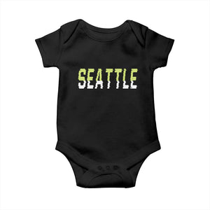Seattle Retro Glitch Fan Gift Baby Onesie Proud Northwest 12s Fan TS12 Black Print Your Wear
