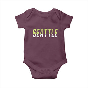 Seattle Retro Glitch Fan Gift Baby Onesie Proud Northwest 12s Fan TS12 Maroon Print Your Wear