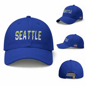 Seattle Retro Glitch Fan Gift Baseball Cap Proud Northwest 12s Fan TS12 Baseball Cap Universal Fit Royal Blue Print Your Wear