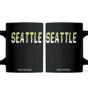 Seattle Retro Glitch Fan Gift Coffee Mug Proud Northwest 12s Fan TS12 Black Print Your Wear
