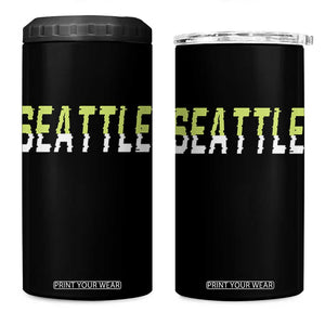 Seattle Retro Glitch Fan Gift 4 in 1 Can Cooler Tumbler Proud Northwest 12s Fan TS12 One Size: 16 oz Black Print Your Wear
