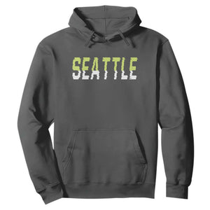 Seattle Retro Glitch Fan Gift Hoodie Proud Northwest 12s Fan TS12 Dark Heather Print Your Wear