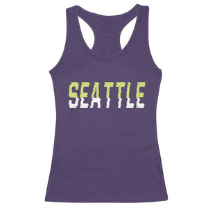Seattle Retro Glitch Fan Gift Racerback Tank Top Proud Northwest 12s Fan TS12 Purple Print Your Wear