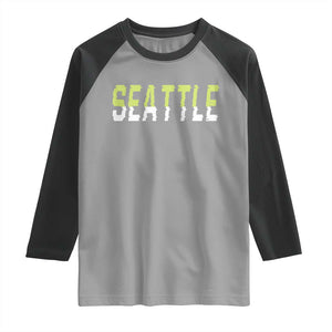 Seattle Retro Glitch Fan Gift Raglan Shirt Proud Northwest 12s Fan TS12 Sport Gray Black Print Your Wear