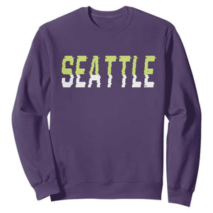 Seattle Retro Glitch Fan Gift Sweatshirt Proud Northwest 12s Fan TS12 Purple Print Your Wear