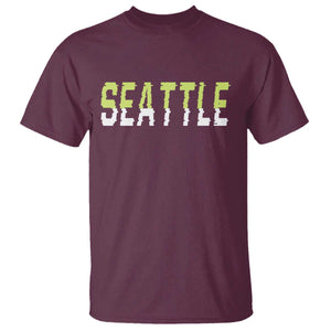 Seattle Retro Glitch Fan Gift T Shirt Proud Northwest 12s Fan TS12 Maroon Print Your Wear