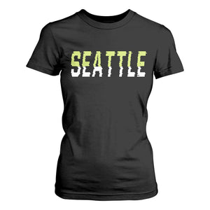 Seattle Retro Glitch Fan Gift T Shirt For Women Proud Northwest 12s Fan TS12 Black Print Your Wear