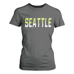 Seattle Retro Glitch Fan Gift T Shirt For Women Proud Northwest 12s Fan TS12 Dark Heather Print Your Wear