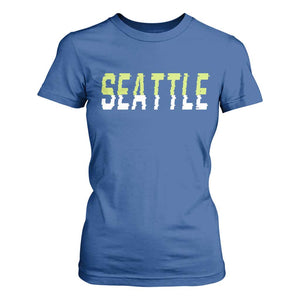 Seattle Retro Glitch Fan Gift T Shirt For Women Proud Northwest 12s Fan TS12 Royal Blue Print Your Wear