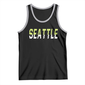 Seattle Retro Glitch Fan Gift Tank Top Proud Northwest 12s Fan TS12 Black Athletic Heather Print Your Wear