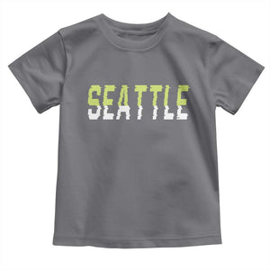Seattle Retro Glitch Fan Gift Toddler T Shirt Proud Northwest 12s Fan TS12 Charcoal Print Your Wear