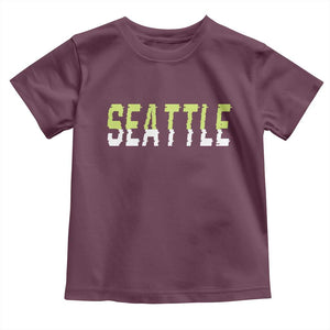 Seattle Retro Glitch Fan Gift Toddler T Shirt Proud Northwest 12s Fan TS12 Maroon Print Your Wear