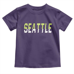 Seattle Retro Glitch Fan Gift Toddler T Shirt Proud Northwest 12s Fan TS12 Purple Print Your Wear